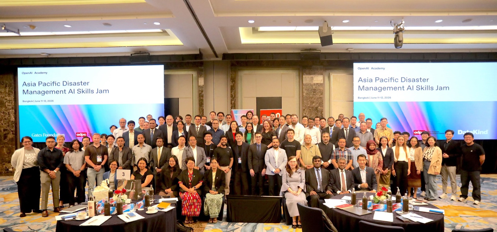 ภาพหมู่ผู้เข้าร่วม Asia Pacific Disaster Management AI Skills Jam